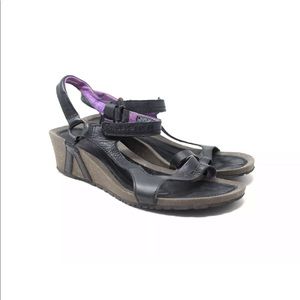 TEVA VENTURA CORK WEDGE Leather SANDALS women 11